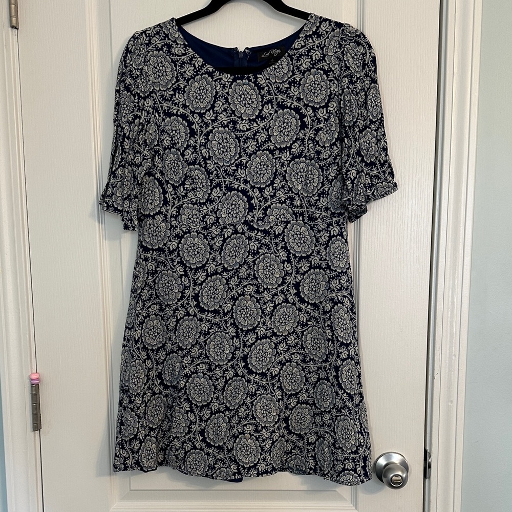 Love Reign Floral Navy and White Dress